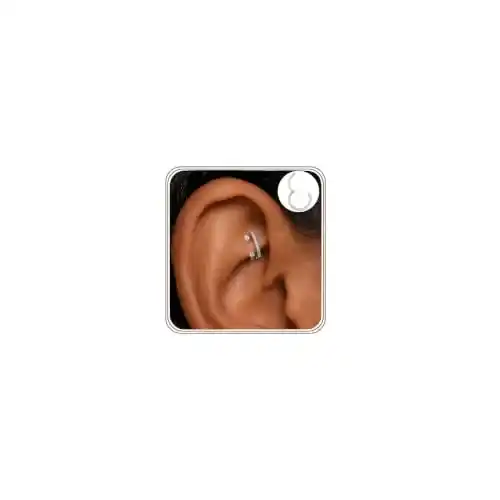 Cover Image for Titanium Cartilage Earrings for Women, CZ Double Hoop Helix Piercing Jewelry, Conch Hoop Tragus Rook Daith Piercing Jewelry,Surgical Steel Hypoallergenic Earrings Silver 8mm