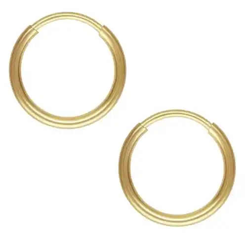 Cover Image for 1 Pair Adabele Real 1/20 14K Gold Filled Round Hoop Earrings 12mm Small