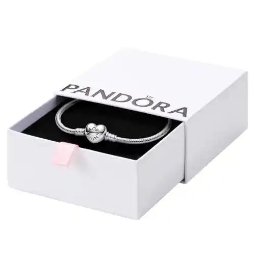 Cover Image for PANDORA Heart Clasp Snake Chain Bracelet, 7.5"