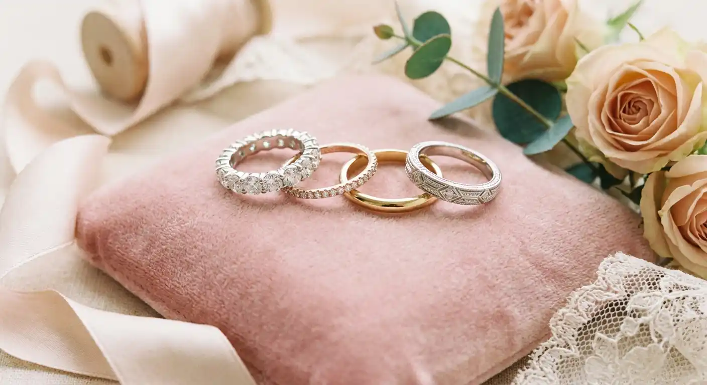 Beautiful collection of women's wedding bands with diamonds